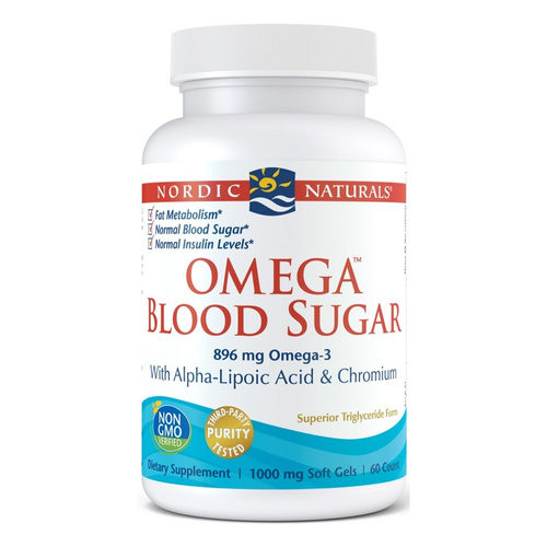 Nordic Naturals Omega Blood Sugar 896mg Wspiera Zdrowy Poziom Cukru we Krwi 60 Kapsułek