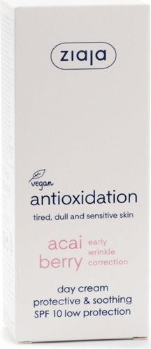 Ziaja Berries Acai Day Cream Protective Soothing Sensitive Skin SPF10 50ml