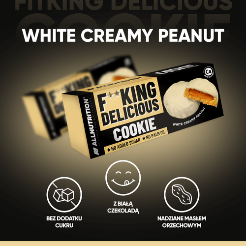 Allnutrition Fitking Delicious Cookie White Creamy Peanut Shortbread Cookies 128g
