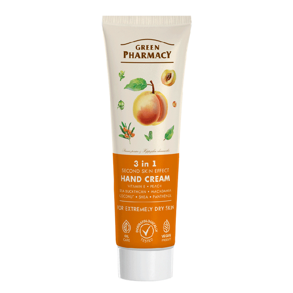 Green Pharmacy Krem do Rąk 3w1 Efekt Drugiej Skóry Peach 100ml