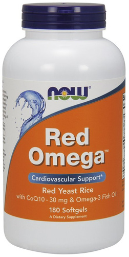 Now Foods Red Omega Red Yeast Rice Wspomaga Pracę Serca 180 Kapsułek