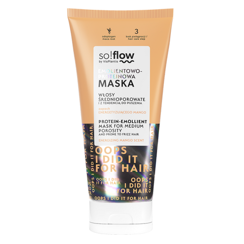 So!Flow Emolientowo - Proteinowa Maska dla Włosów Średnioporowatych i z Tendencją do Puszenia 200ml