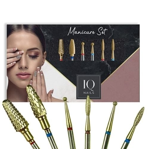 IQ Nails Złoty Zestaw Frezów Maxi Mani 17 6szt