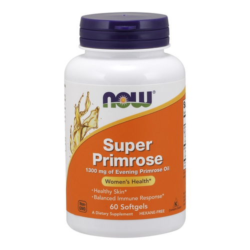 NOW Foods Super Primrose Evening Primrose Oil 1300mg For Immune Support and Skin Health 60 Softgels