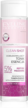 Eveline Face Therapy Professional Clean Shot Regenerating Tonic-Essence 5% Complex Copper Peptides for all Skin Types 200ml