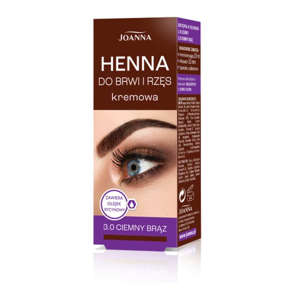 Joanna Tint Eyebrow & Eyelashes Henna do Brwi i Rzęs Nr 3.0. Ciemny Brąz 15ml