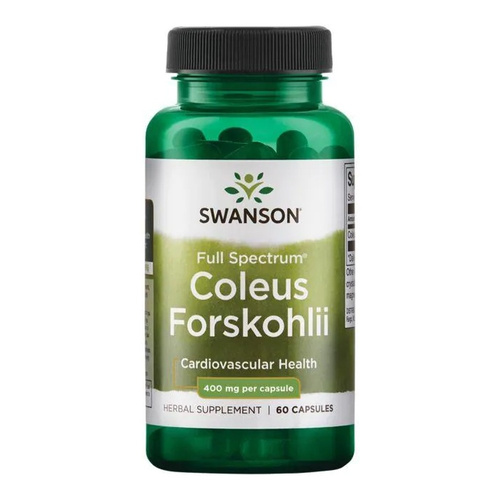 Swanson Full Spectrum Coleus Forskohlii 400mg Wspomaga Pracę Układu Pokarmowego 60 Kapsułek