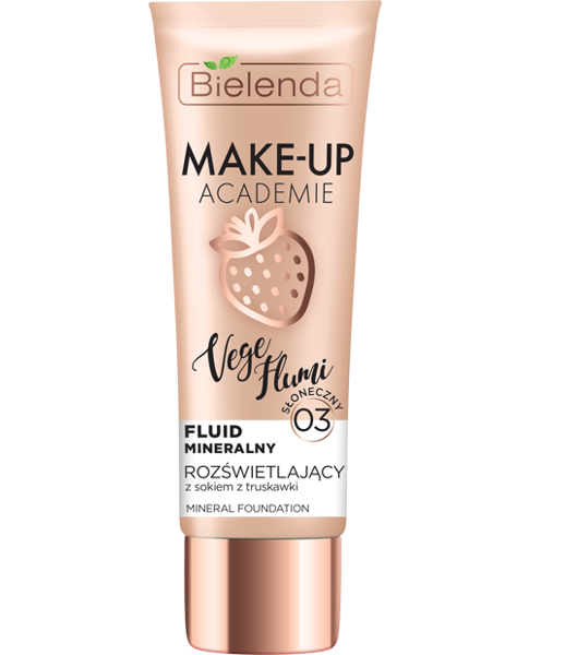 Bielenda Make - Up Academie Vege Flumi Rozświetlający Fluid Mineralny Nr 03 Słoneczny Beż 30g