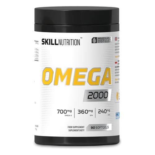 Skill Nutrition Omega 2000 High Potency Fish Oil for Heart and Brain Support 90 Softgels
