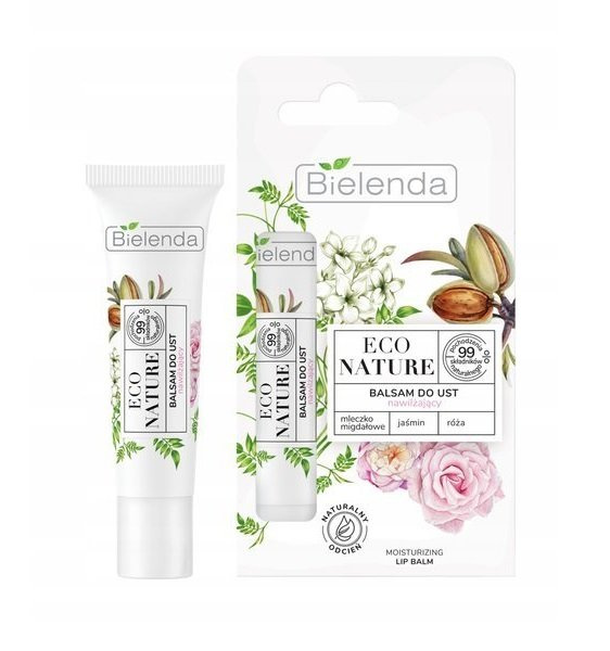 BIELENDA ECO Nature Balsam Do Ust Nawilżający - Mleczko Migdałowe, Jaśmin, Róża 10g