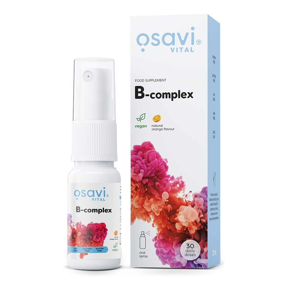 Osavi B-Complex Oral Spray, Orange for Energy and Nervous System Support 25ml