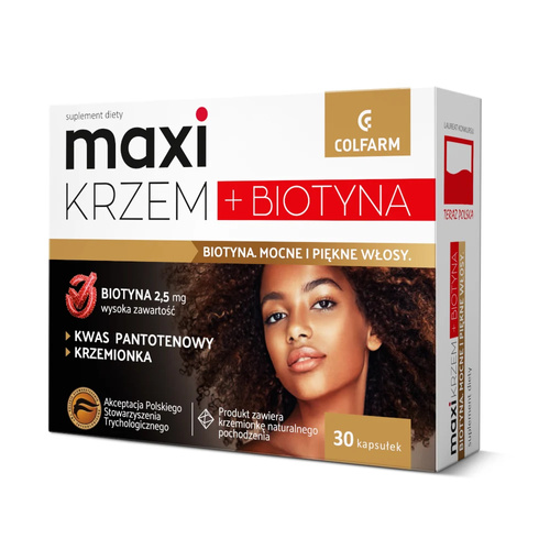Colfarm Maxi Krzem + Biotyna Witaminy i Mikroelementy 30 Kapsułek