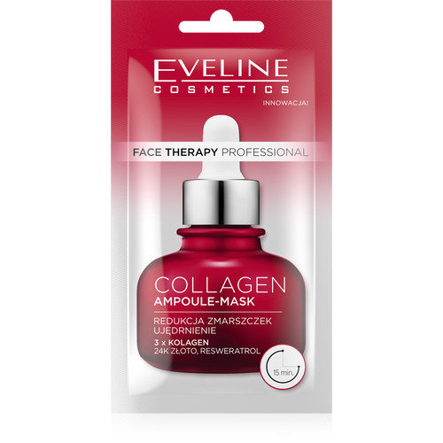 Eveline Face Therapy Professional Ampoule-Mask Collagen Ujędrniająca Maska w Kremie dla Skóry Dojrzałej i Zmęczonej 8ml
