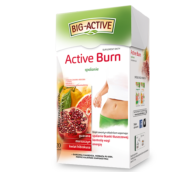 Big Active Active Burn Herbal and Fruit Slimming Tea with Pomegranate and Hibiscus 20x2g