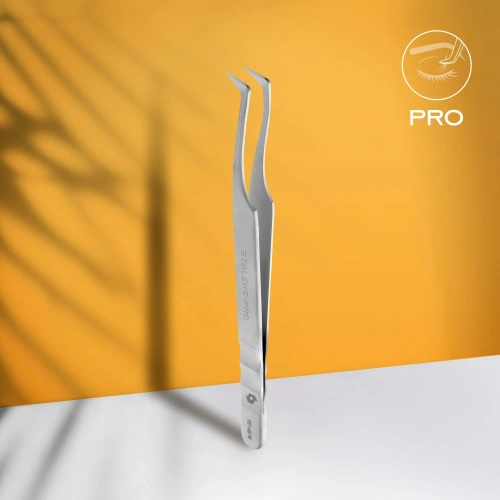 Staleks Pro Profesjonalna Pęseta do Rzęs EXPERT 41 TYPE 6 w Kształcie Litery L 75' 110mm 1 Sztuka