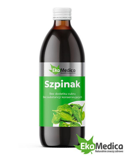 EkaMedica Spinach Liquid Diet Supplement with Natural Vitamin C for Work of Blood Vessels and Absorption of Iron 0.5l