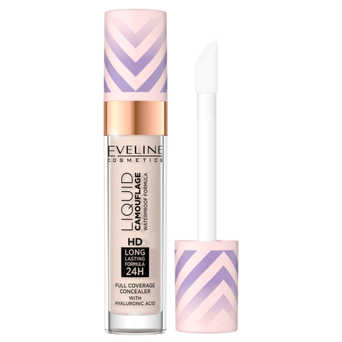 Eveline Liquid Camouflage Wodoodporny Korektor Kamuflujący z Kwasem Hialuronowym Nr 01 Light Porcelain 7,5ml