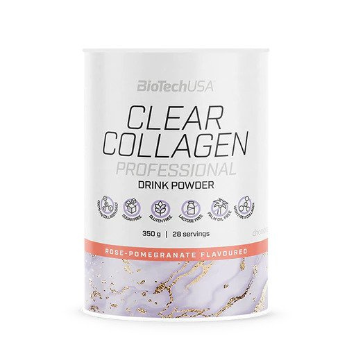 BioTechUSA Clear Collagen Professional Rose-Pomegranate Collagen Powder for Skin Hair and Nails 350g