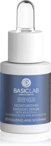 BasicLab Dermocosmetics Moisturizing Emu-Face Gel with 4% Ectoine, 2% Amino Acids and Beta-Glucan Revitalization and Soothing for Day and Night 15ml Best Before 31.08.26