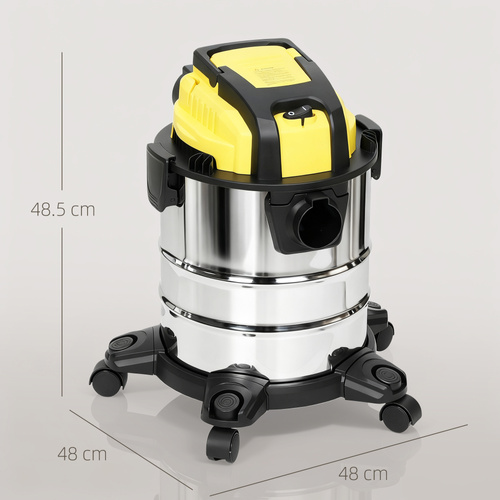 HOMCOM Wet and Dry Vacuum Cleaner, 1200W 20L Wet & Dry Vacuum Cleaner w/ Blower, Triple Filters for Workshop, Home, Carpet