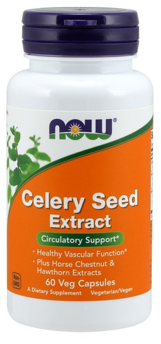 NOW Foods Celery Seed Extract for Healthy Vascular Function 60 Vcaps