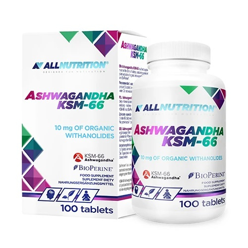 Allnutrition Ashwagandha KSM-66 Supplement for Stress and Mood Improvement 100 Tablets