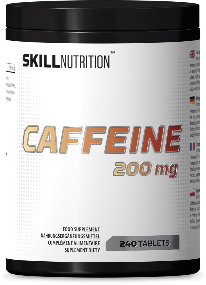 Skill Nutrition Kofeina 200mg Tabletki na Energię i Koncentrację 240 Tabletek