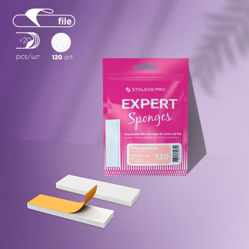 Staleks Pro Wymienne Pilniki Polerka na Gąbce do Pilnika Krótkiego EXPERT 51 120 Grit 20 Sztuk