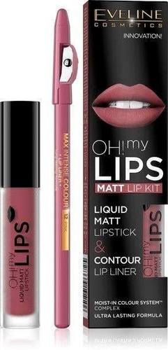 Eveline Oh My Lips Matt Pomadka w Płynie i Kredka Nr 06 Cashmere Rose 1 Sztuka