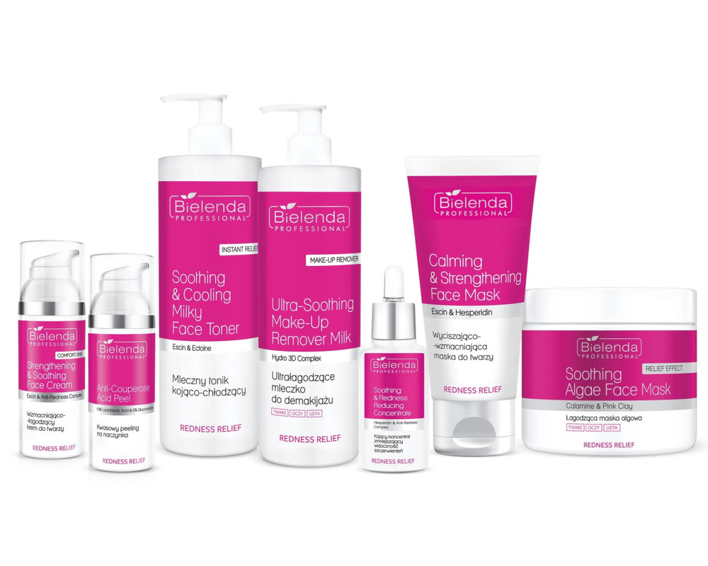 Bielenda Professional Redness Relief Mleczny Kojąco - Chłodzący Tonik dla Skóry Naczynkowej 500ml