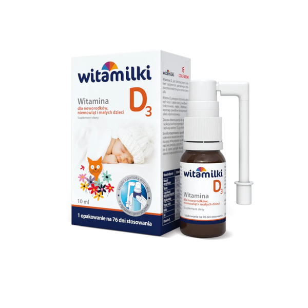 Colfarm Witamilki Witamina D3 w Aerozolu dla Noworodków Niemowląt i Dzieci 10ml