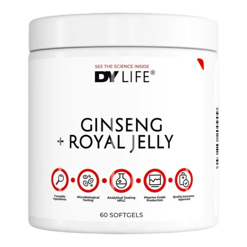 Dorian Yates DY LIFE Żeń-szeń + Mleczko Pszczele 60 Kapsułek Miękkich