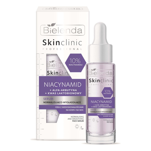 Bielenda Skin Clinic Professional Niacynamid Serum Normalizująco-Wygładzające dla Skóry z Niedoskonałościami na Dzień i na Noc 30ml