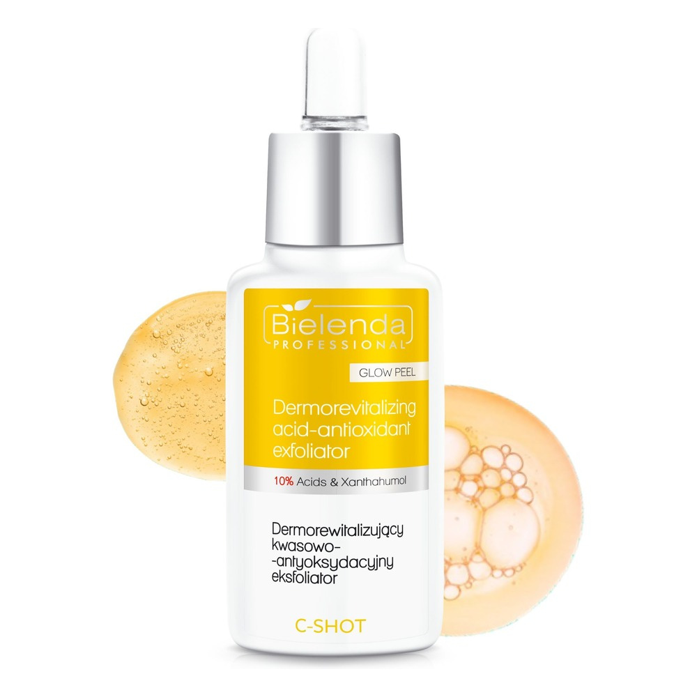 Bielenda Professional C-Shot Glow Peel DermoreVitalizing Acid-Antioxidant Exfoliator 10% Acids & Xanthahumol for Tired Skin 30ml