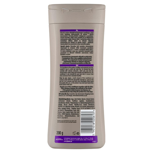 Joanna Ultra Color Conditioner Enhancing Hair Color Shades of Silver and Ash Blonde 200ml