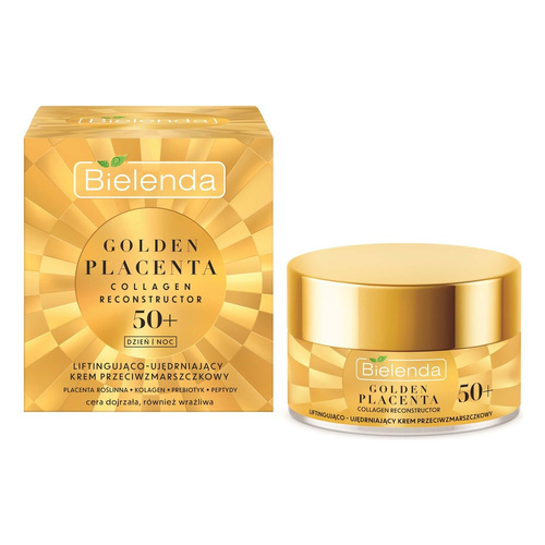 Bielenda Golden Placenta Collagen Reconstructor Ujędrniający Krem Przeciwzmarszczkowy 50+ na Dzień i na Noc 50ml