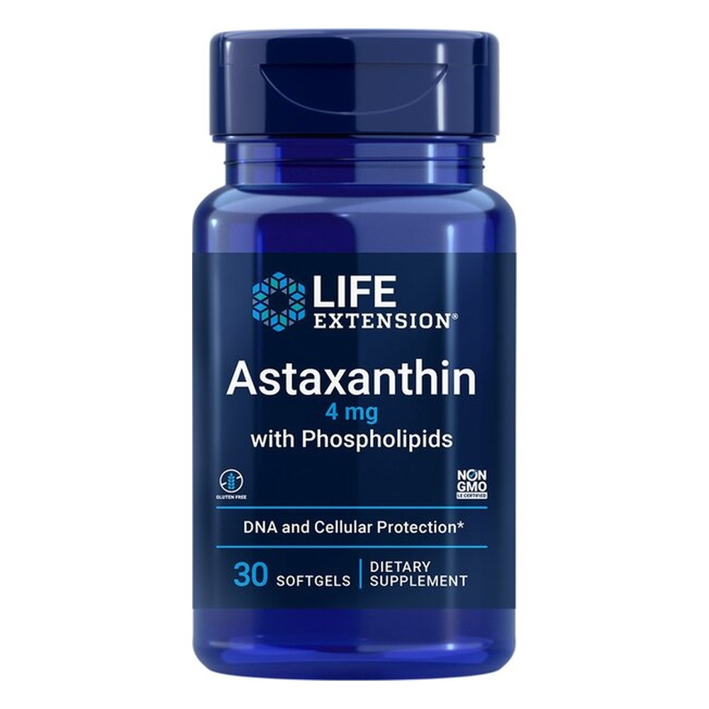 Life Extension Astaxanthin with Phospholipids For Eye Health and Antioxidant Support 4mg 30 Softgels