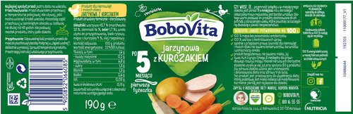 BoboVita Jarzynowa z Kurczakiem dla Niemowląt po 5 Miesiącu 190g
