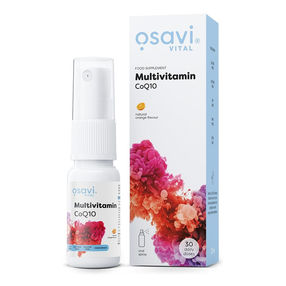 Osavi Multiwitamina z Koenzymem Q10 w Sprayu Na Energię i Odporność Pomarańczowy 25ml