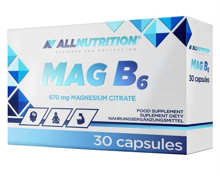 Allnutrition Mag B6 670mg Magnesium Citrate Vitamin B6 30 Capsules