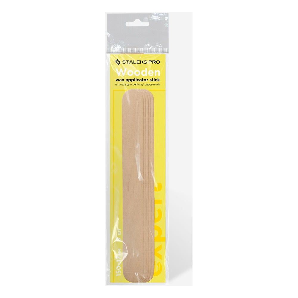 Staleks Pro Expert drewniane szpatułki do aplikacji wosku 150×17 mm 5 szt.