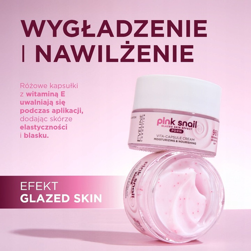 Eveline Pink Snail Moisturizing and Nourishing Cream with Snail Slime 50ml
