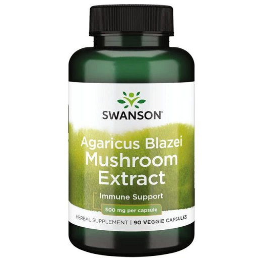 Swanson Agaricus Blazei Mushroom Extract 500mg Wspiera Odporność 90 Kapsułek