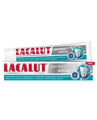 Lacalut Perfect White Pasta Wybielająca Usuwa Przebarwienia 75ml