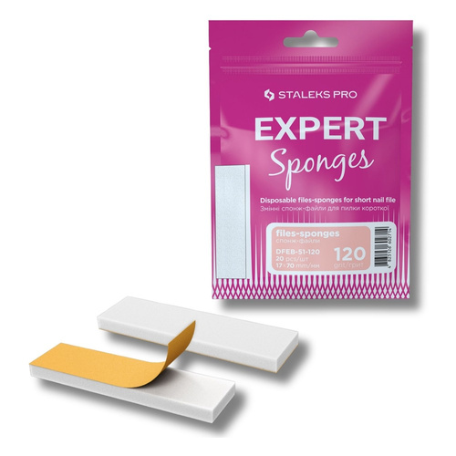 Staleks Pro Expert 51 Disposable Sponge Nail Files 120 Grit For Buffing And Shaping 20pcs