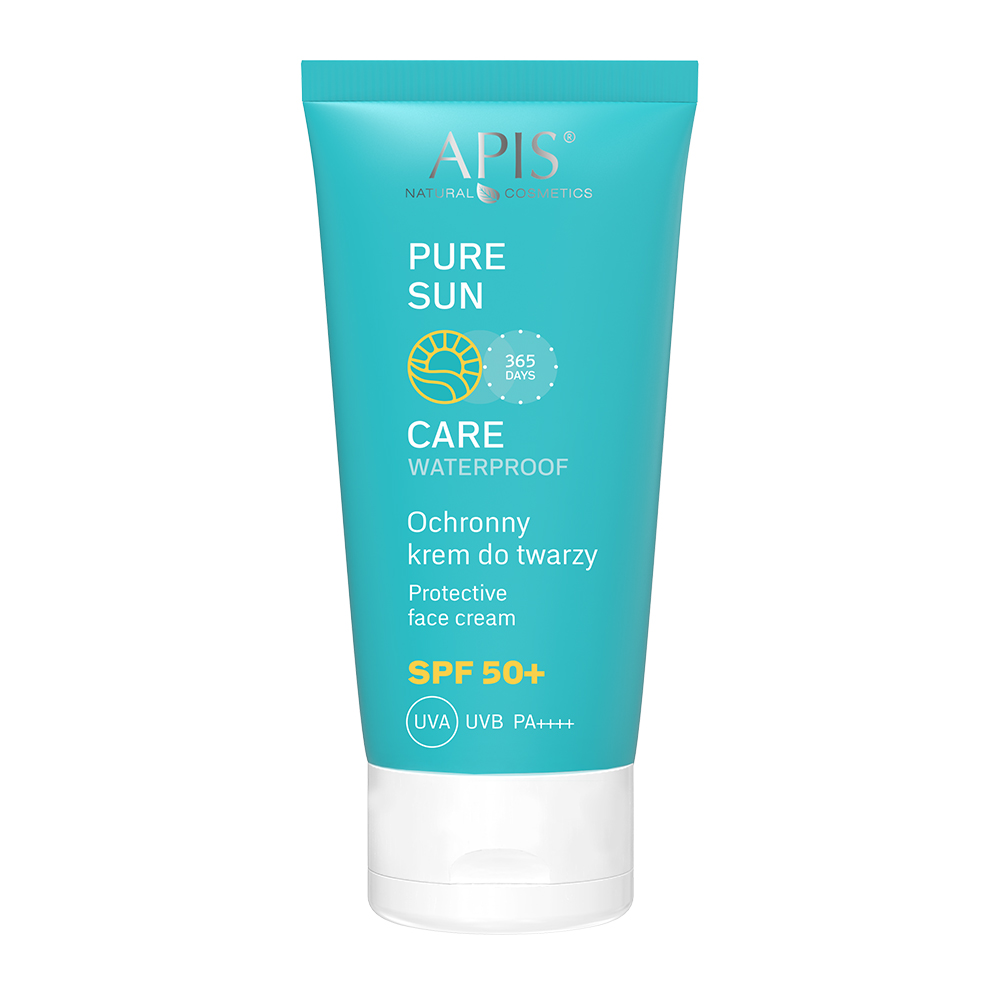 Apis Pure Sun Wodoodporny Krem Ochronny do Twarzy SPF 50 UVA UVB dla każdego Rodzaju Skóry 50ml