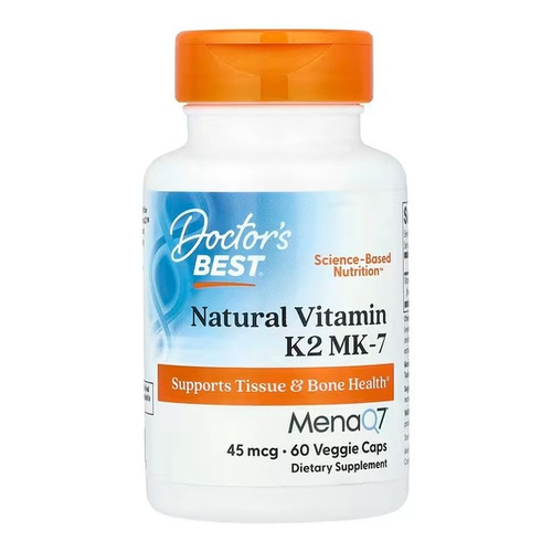 Doctor's Best Natural Vitamin K2 MK7 with MenaQ7, 45mcg Capsules 60 vcaps