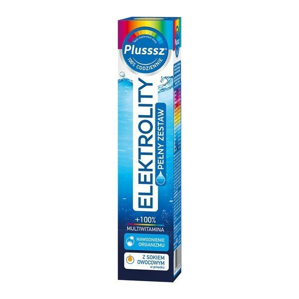 Plusssz Elektrolity + 100% Multiwitamina, tabletki musujące, 24szt