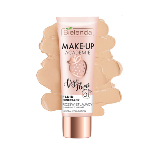 Bielenda Make - Up Academie Vege Flumi Rozświetlający Fluid Mineralny Nr 01 Jasny Beż 30g