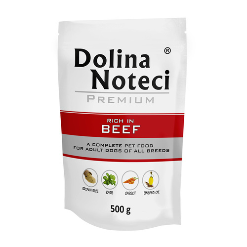 Dolina Noteci Premium Wet Food with Beef for Adult Dogs of All Breeds 500g